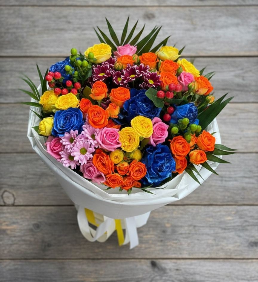 Букет цветов из: Розы и Хризантемы в Юргинское