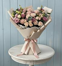 Букет цветов из:  Розы и Лизиантусы #REPLACE_PRED# Юргинское