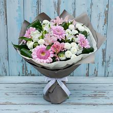 Букет цветов из:  Герберы, Альстромерии и Хризантемы #REPLACE_PRED# Юргинское