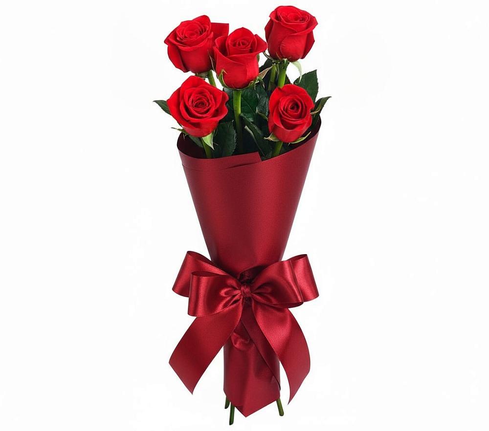 Букет 5 Красных роз Эдлесс Лав в Юргинское
