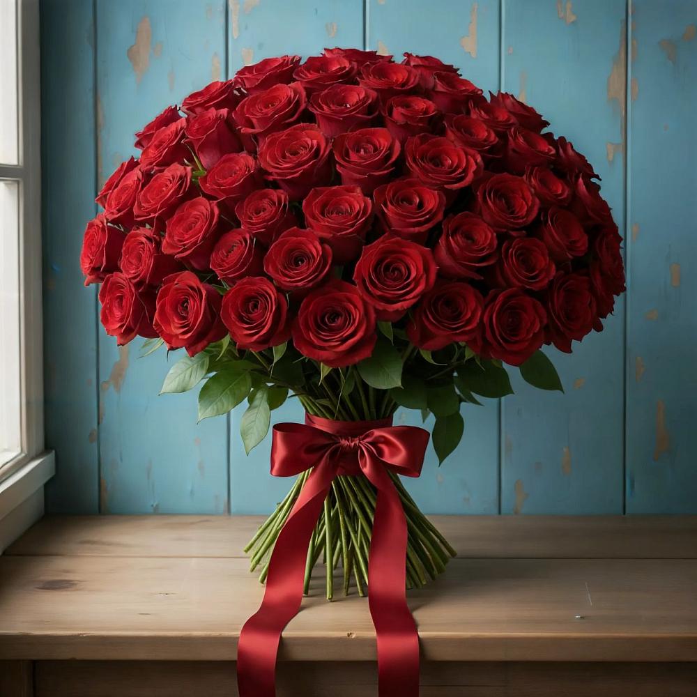 Букет Красные розы Блэк Меджик в Юргинское