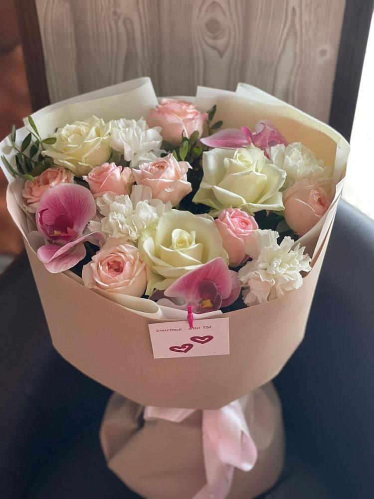 Букет цветов из: Орхидеи, Розы и Гвоздики в Юргинское