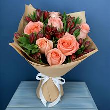 Букет цветов из:  Розы и Альстромерии в Юргинское