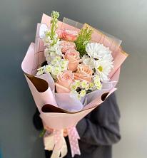 Букет цветов из:  Хризантемы и Розы в Юргинское