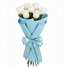 Букет 7 белых роз Проуд в Юргинское