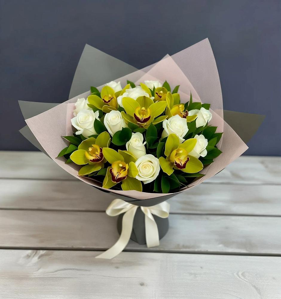 Букет цветов из: Орхидеи и Розы в Юргинское