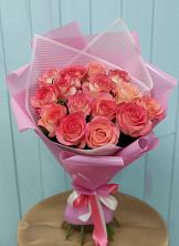 Букет 15 Розовых роз Равель в Юргинское