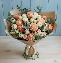 Букет цветов из:  Альстромерии и Розы в Юргинское